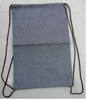 Denim Drawstring Backpack